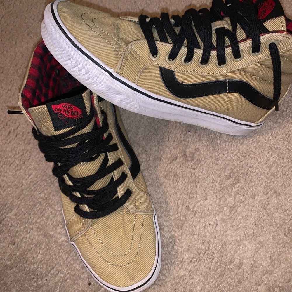 Tan and Black Hi-Skater Vans